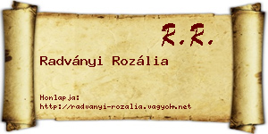 Radványi Rozália névjegykártya