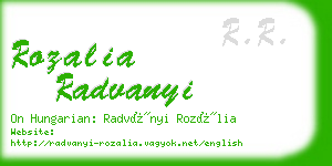 rozalia radvanyi business card